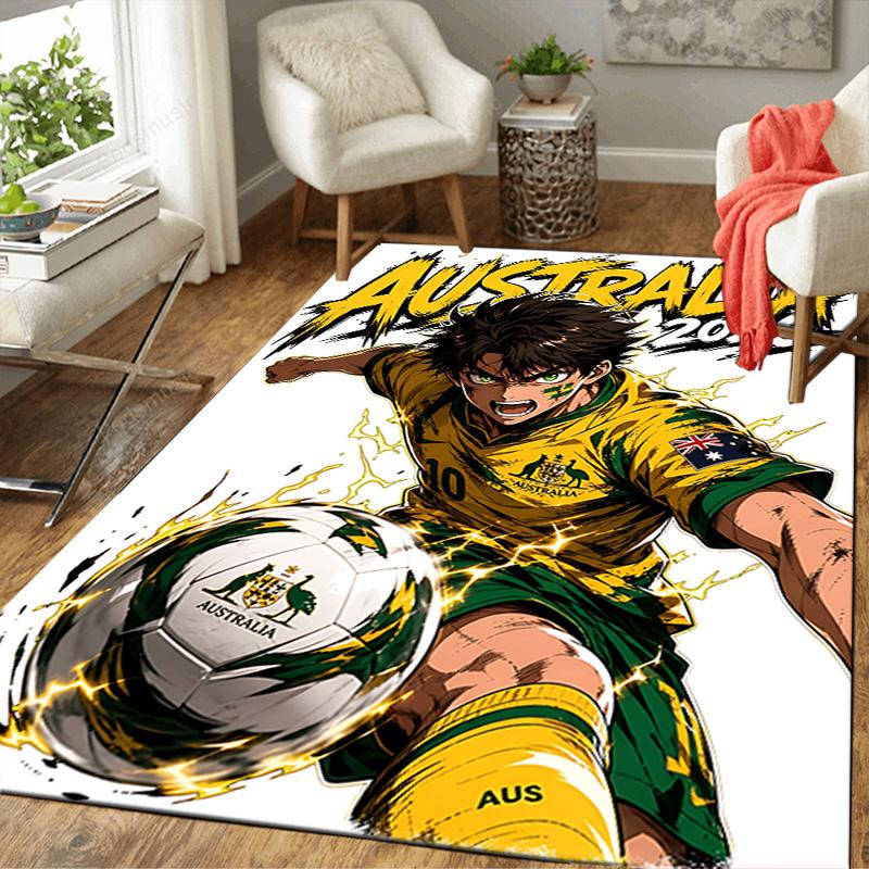 1pc Football Passion Australia Rug, Office Carpet Indoor Outdoor Entrance Doormat, Non-Slip Soft And Comfortable, Living Room. Q7140185