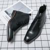 New Autumn Hairstylist High Top Pointed Casual Leather Shoes British Boots Shoes Leather Boots