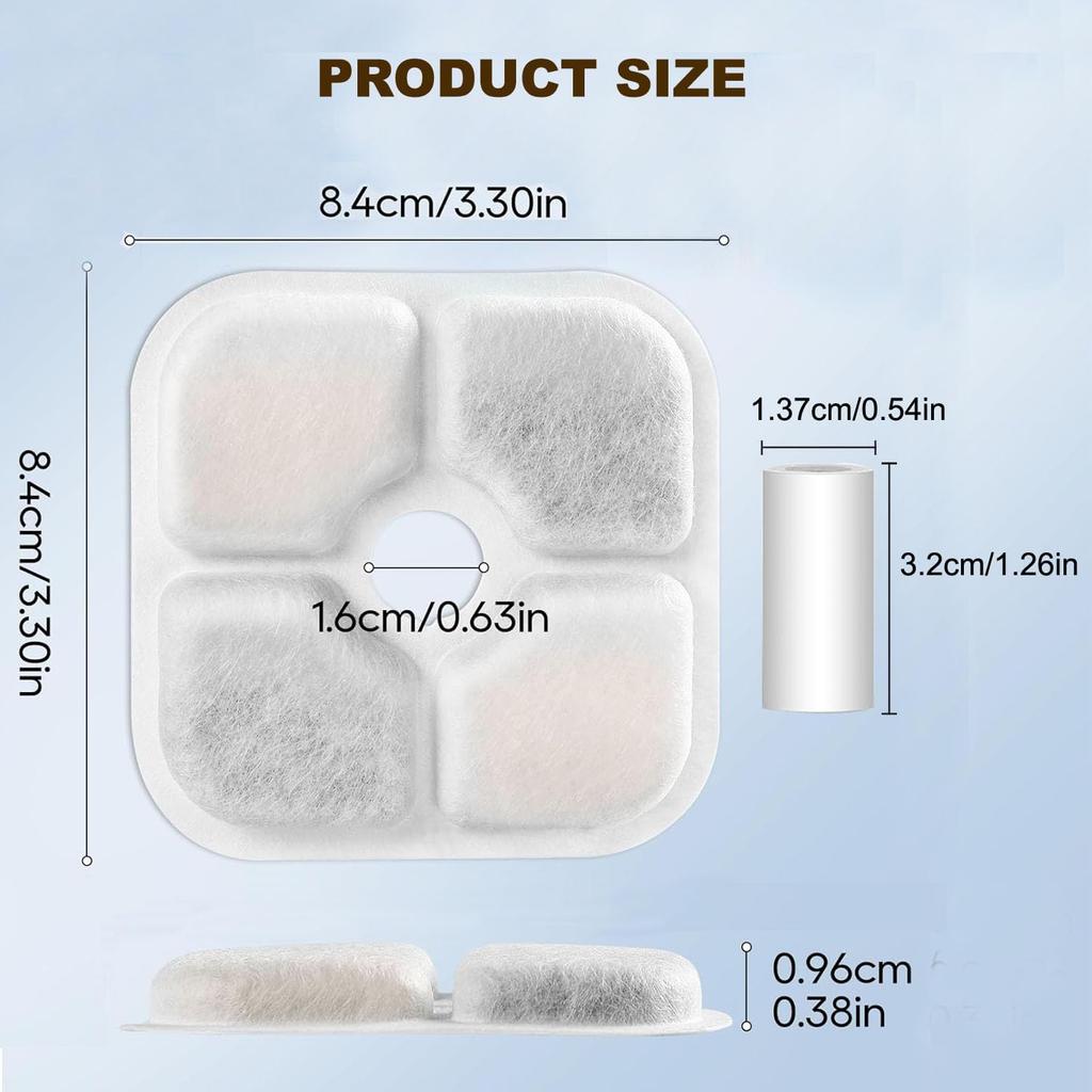 12 Pack Cat Water Fountain Filter Replacement Compatible with Catit PIXI Cat Drinking Fountain, Cat it Water Filters Keep Your Pet Healthy and