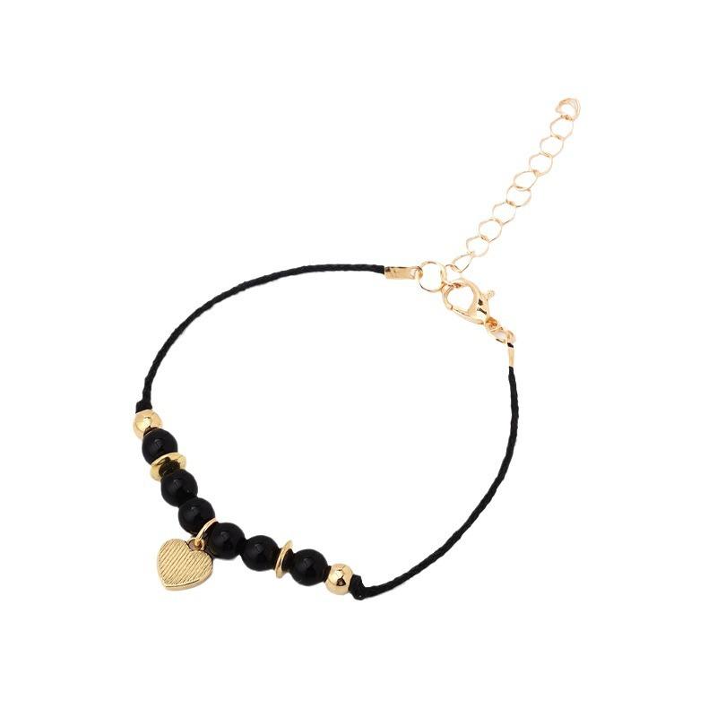 Hot Sale Copper Tube, Compass Personality Bracelet Black Hexagonal Diamond Five-piece Bracelet Women