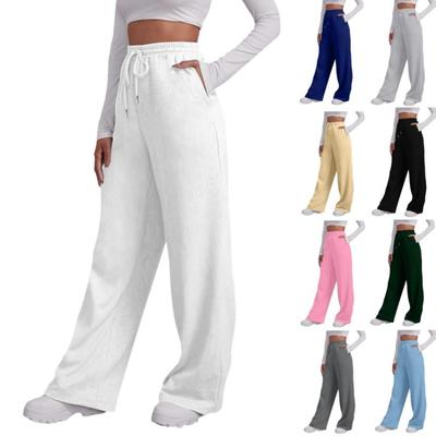 Women Casual High Waisted Sweatpants Wide Leg Yoga Jogger Pants