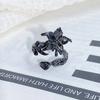 Dark Series Personality Trendy Cool Love Open Ring Irregular Inlaid Zircon Punk Retro High Sense Ring Woman