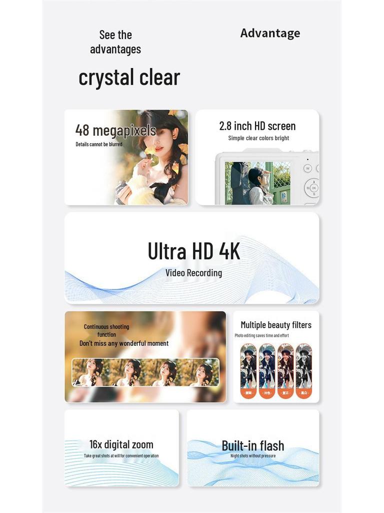 Retro 4K HD Portable CCD Camera for Students & Travel