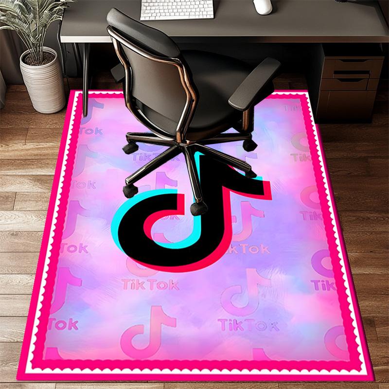 Tiktok Logo Design Rug Game Carpet, Floor Mat for Bedroom Living Room Entryway Rug, Home Decor Idea Gift for Christmas Birthday