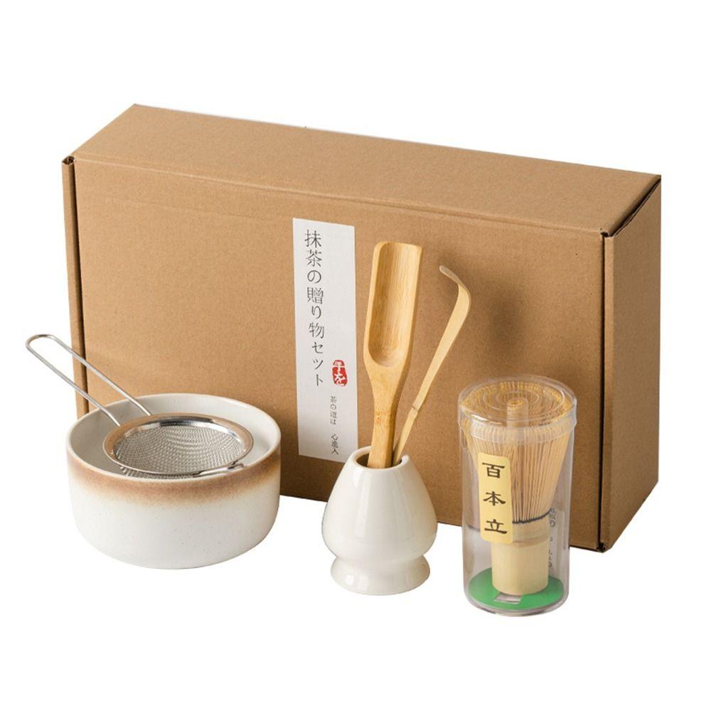 4/6PCS Reusable Matcha Whisk Set Food Grade Japanese Chasen Traditional Match Bowl Stirring
