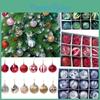 Cheerful 12/24pcs Christmas Tree Baubles Decorative Glitter Ornaments Set