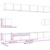 TV Cabinet Set 8 pcs Black Oak Effect Wood Based Material