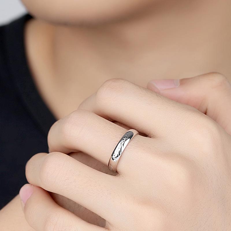 S925 Sterling Silver Magic Ring - Unisex European Retro Style, Lord of the Rings Inspired, Smooth Surface Couple Ring