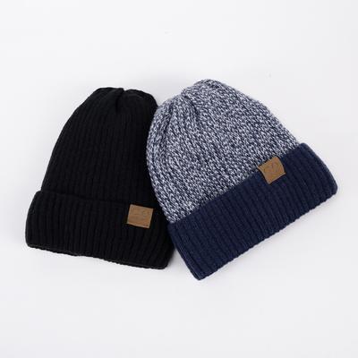 Winter Men's Double Wool Hat Adult New Fleece Thickened Warm Knitted Hat CO