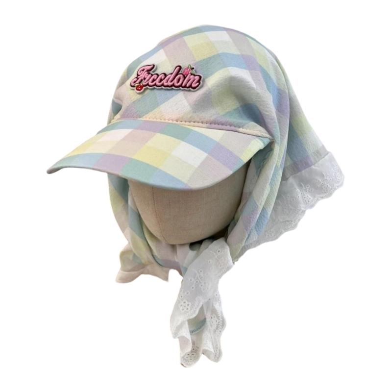 

Breathable Polyester Plaids Hat New Personality Color Hat Trendy Youth Hat for Various Head Size