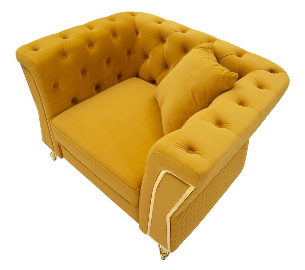 Armchair Emy Mustard With Cushion Cm 104X83X76