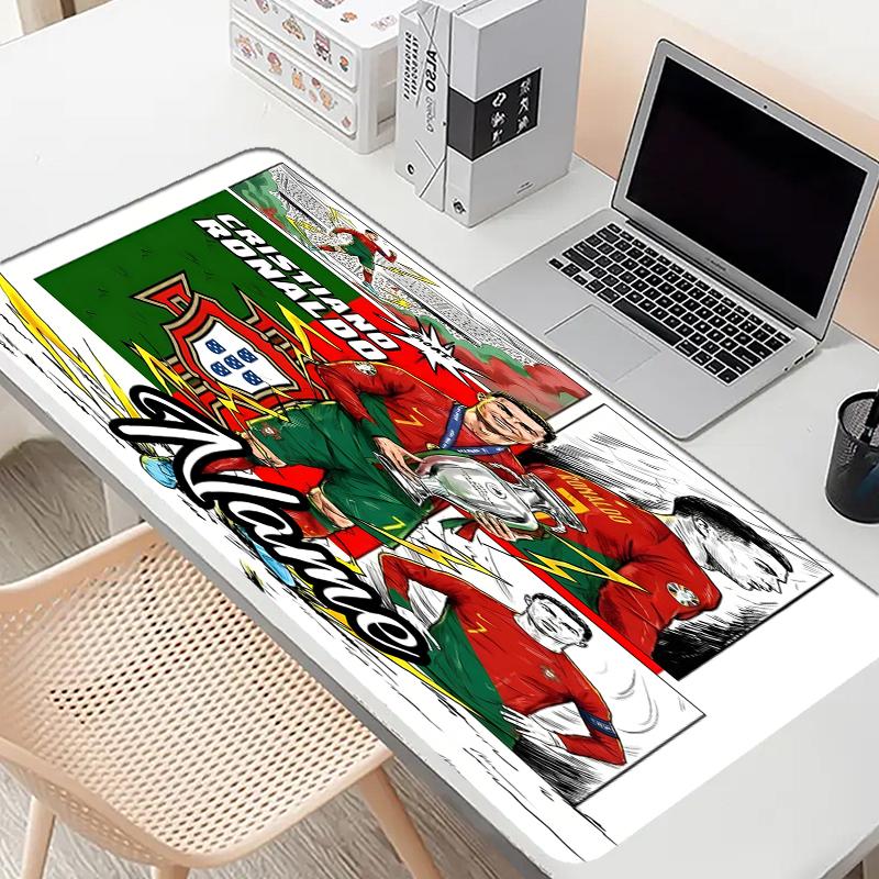 Custom Name Personalized Cristiano Ronaldo Pattern Mousepad, Laptop PC Desk Mat, Decorative Desk Mat for Home Keyboard Pad Gift