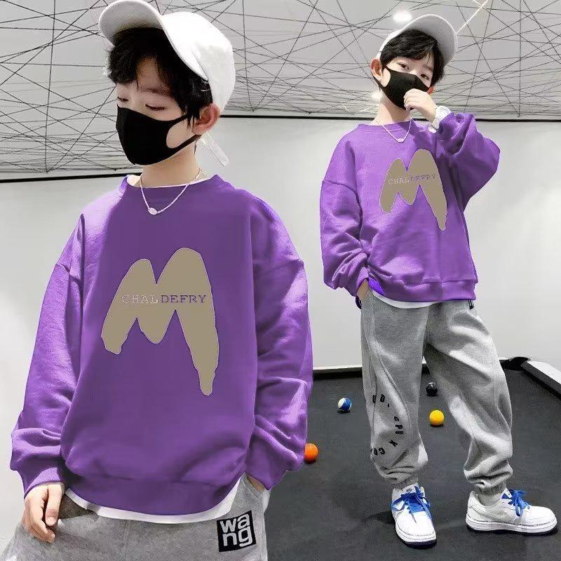 

Свитшоты для мальчиков 2023 года: Новые весенние и осенние стили, модные корейские уличные свитера с длинными рукавами 140 cm фиолетовый