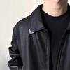 Lapel Leather Jacket Men's Autumn and Winter American Retro Design Jacket