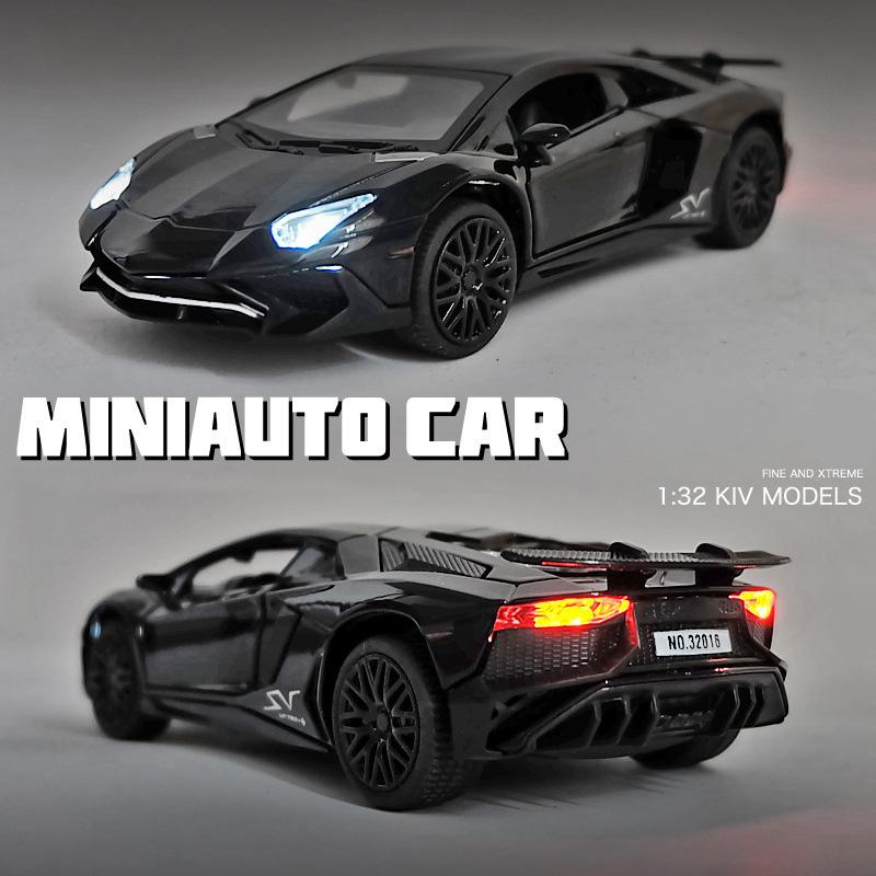 1/32 Lamborghini LP750 Alloy Sports Car Model, Simulated Interior Details, Cool Lighting and Sound Effects, Exquisite Desktop Ornaments