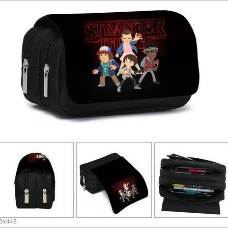 Stranger Things 5 Pencil Case, Large Capacity Multi-Layer Storage, Wear-Resistant Oxford Cloth Student Stationery Bag