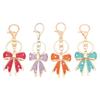 Shimmering Bowknot Keychain Rhinestones Decoration Alloy Metal Jewelry Accessory For Everyday Elegances