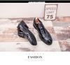 Korean Style Shiny Gold Brogue Derby Shoes - Plus Size, Fashionable Nightclub Leather Lace-Ups