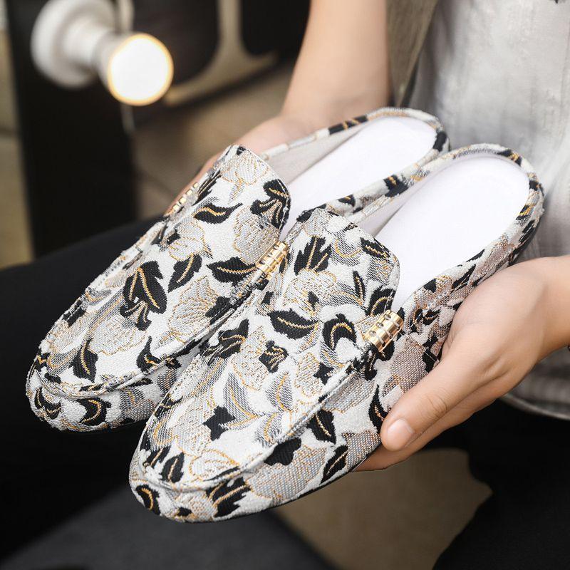 2025 Men's Shoes Breathable Bean Shoes Men's Trend One Step Stepping Old Beijing Cloth Shoes Driving Casual Shoes Lazy