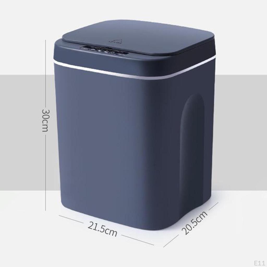 Small Bathroom Trash Can with Lid, Plastic Rectangular Kitchen Garbage