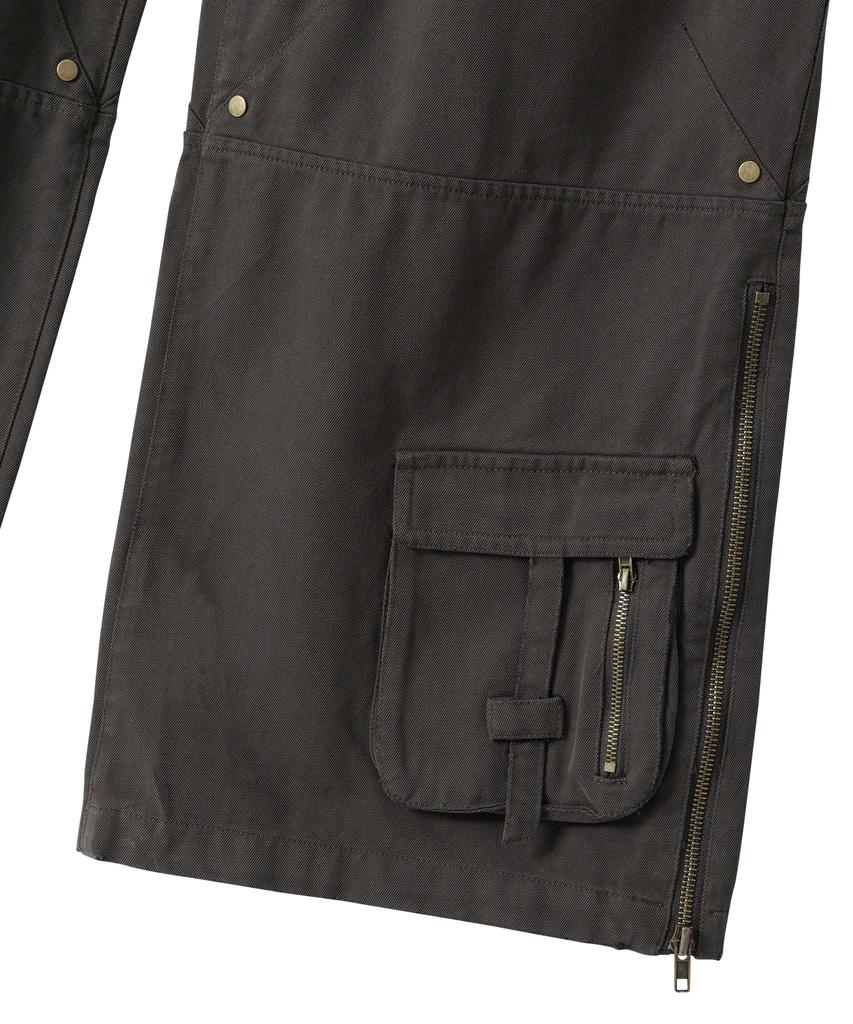 Uallong Lowrise Washed Curve Cargo Pants - Khaki
