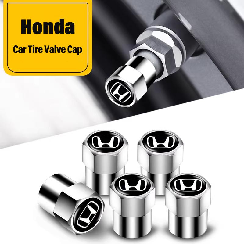 4Pcs Metal Car Wheel Tire Valve Caps Covers Auto Accessories For Honda City Civic Accord CRV FIT Jazz HRV Stepwgn Prelude Pilot