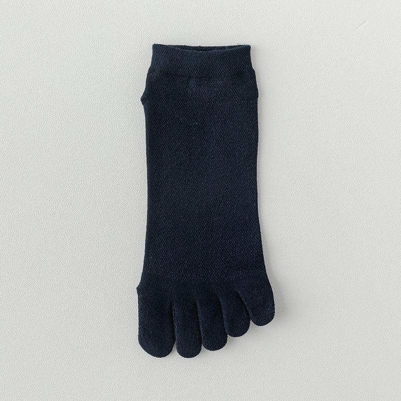 Five-fingered Men's Cotton Socks Solid Color Separate Toe Summer Thin Toe Socks Mesh White Summer Anti-athlete Short Socks