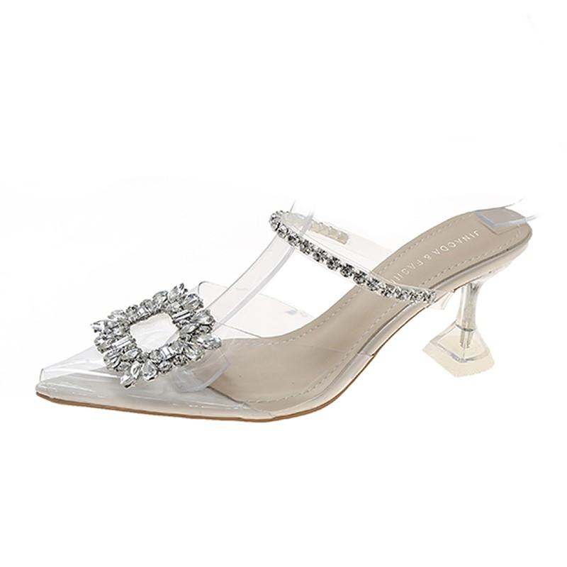 

Женские роскошные туфли-лодочки, прозрачные сандалии на высоком каблуке, женские новые брендовые модные сексуальные туфли-лодочки без шнуровки на высоком каблуке с острым носком, свадебная вечеринка