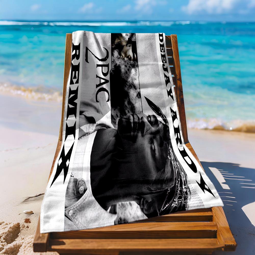 2pac Motiv Strandtuch Weich Langlebig Schnelltrocknend Bequem Leicht Geeignet für Sport, Reisen, Schwimmen, Yoga, Badezimmer, Strand und Pool