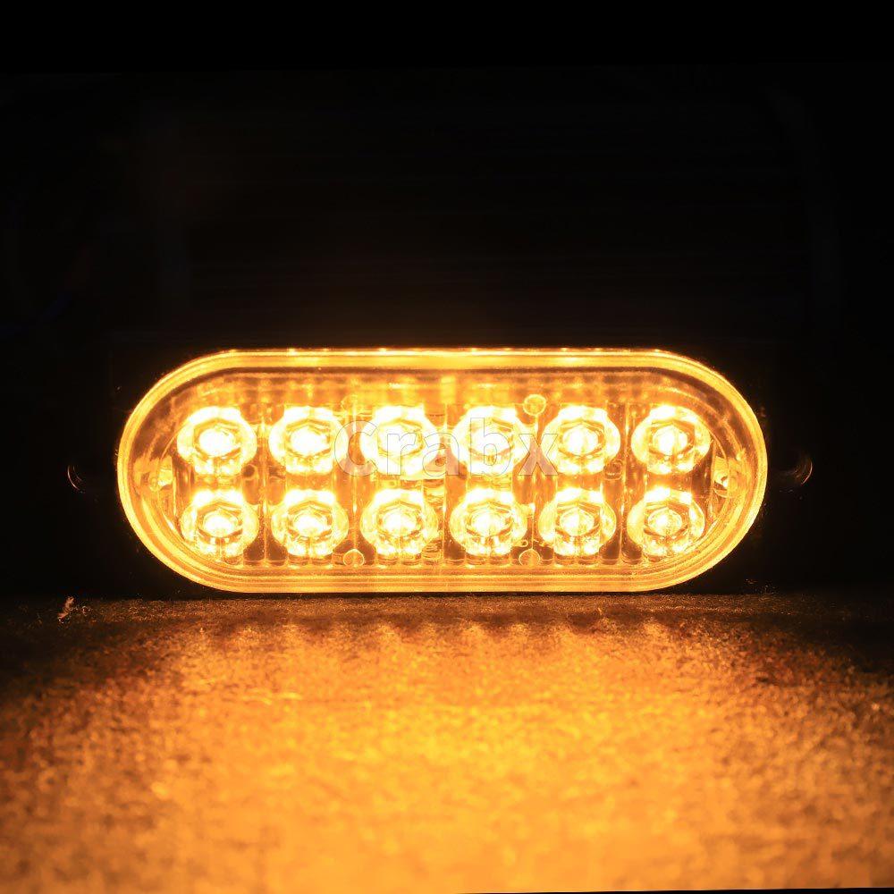 12LED 12V 24V Strobe Light Auto Truck Trailer Flashing Emergency Warning Beacon Lamp Grille Car Side Flash Amber Traffic Light
