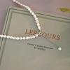 Natural Freshwater Pearl  925 Sterling Silver Shell Flower Necklace Personality  Jewelry for Women
