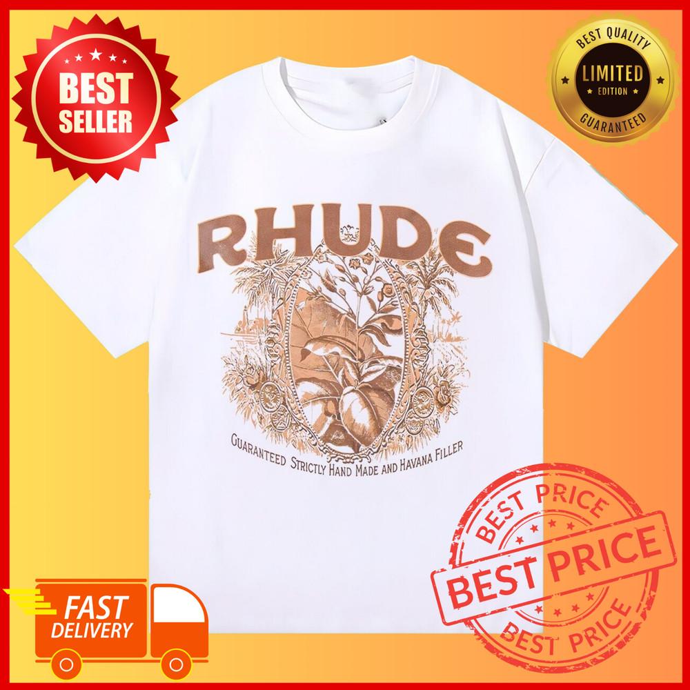 Летняя винтажная футболка Rhude, все размеры, унисекс S