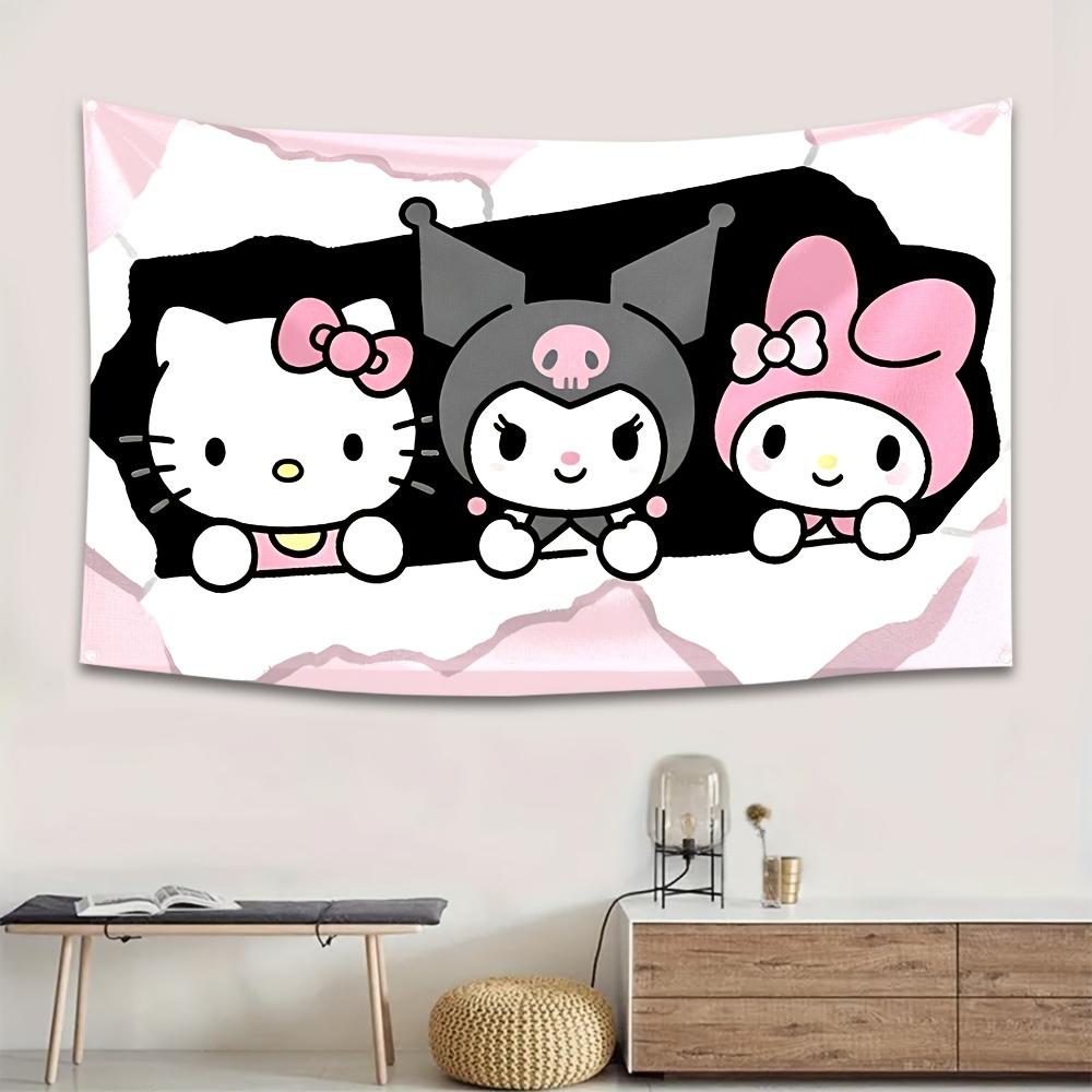 

1pc Sanrio Trio Tapestry Polyester 2D Print Hello Kitty Kuromi My Melody Design Perfect Wall Decor Gift for Bedroom Livin 74x94cm(29x37in)
