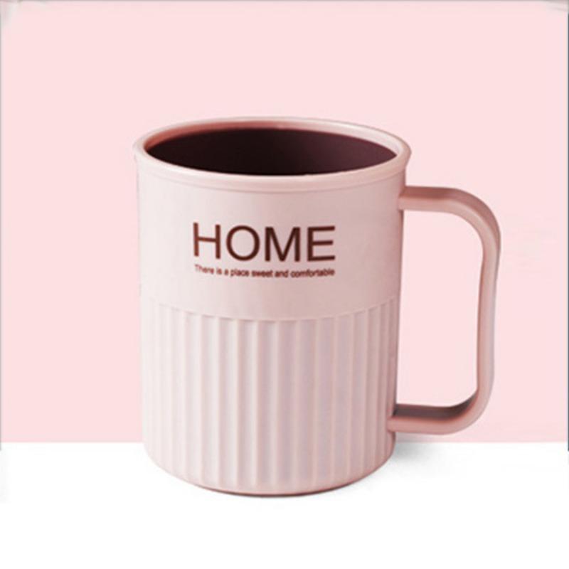 Two-color Mouthwash Cup Home Brushing Cup Wash Cup Couple Toothbrush Cup Color Belt Handle Jar