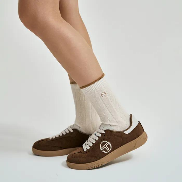 W Cable Winter Socks (WHITE)