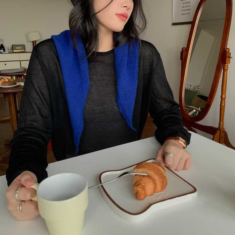 Solid color multi-functional knitted scarf autumn and winter triangle scarf headscarf thermal shawl knitted scarf face scarf