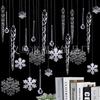 72-Piece DIY Christmas Ornaments Set: Acrylic Crystal Snowflakes, Icicles, and Water Drop Pendants
