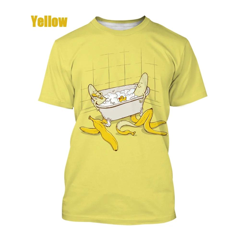 2024 Casual Fruit Design Fun Banana 3D Printed T-shirt New Fashion Unisex Hip Hop Street Short Sleeve Top T-shirt New Kids Shirt