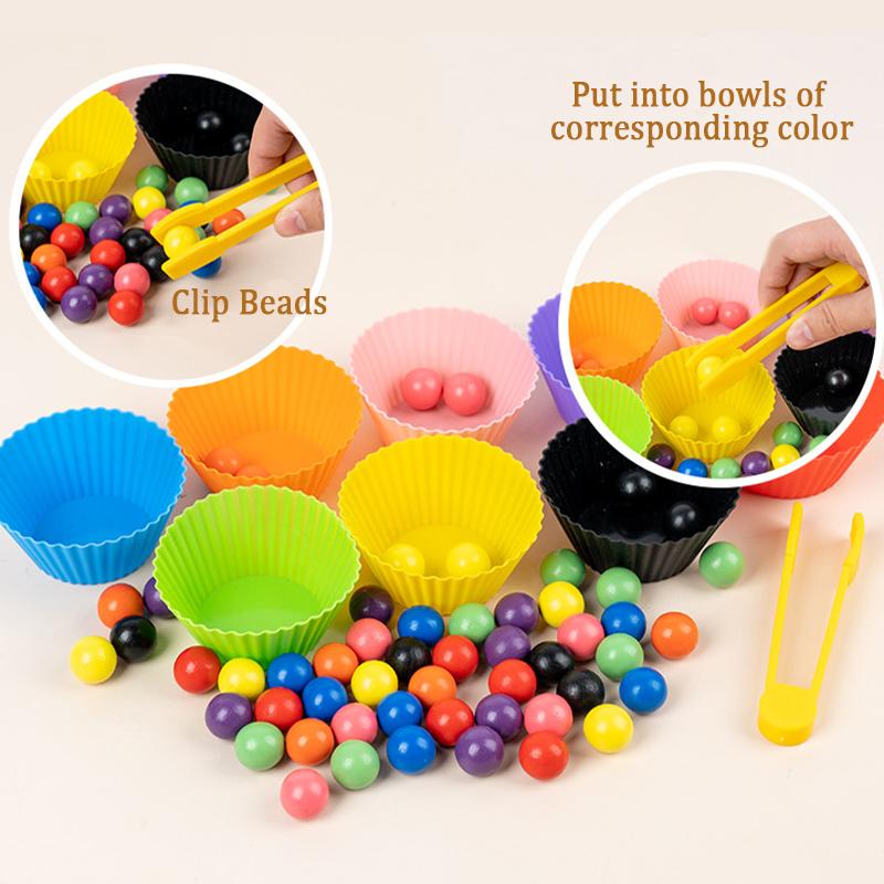 Kinderclip-Perlen, Farbsortierspielzeug, Montessori-Zählspiel, Feinmotorik-Training, Zahlenlernen, Kindererziehung, passendes Spielzeug
