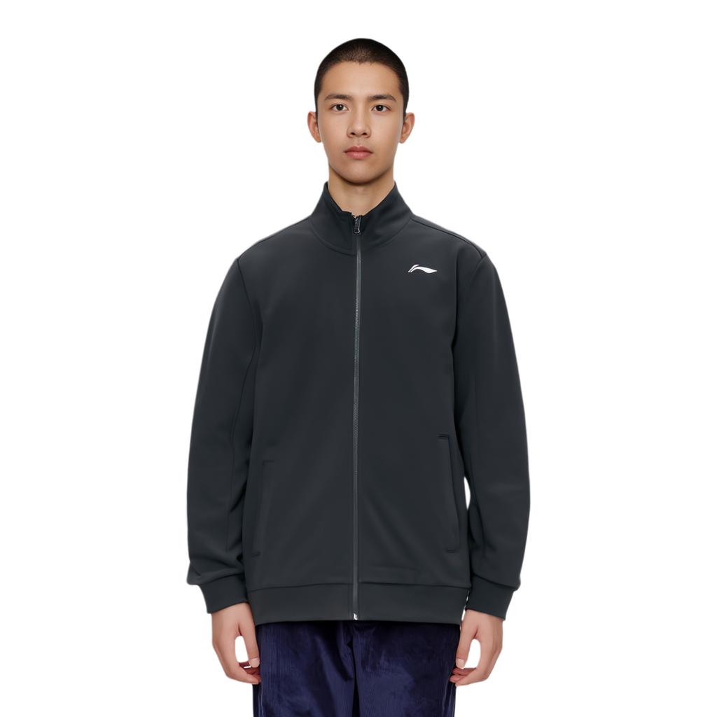 Li Ning Logo Casual Stand Collar Knitted Sports Jacket Autumn Men Jackets Black AWDR627-1