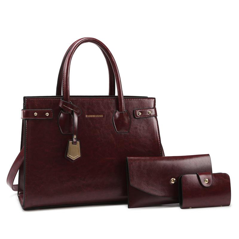 

Трехсекционная сумка для мамы и ребенка, весенняя новинка, большая вместительная сумка, модная сумка через плечо и мессенджер высокого класса three-piece package бордовый