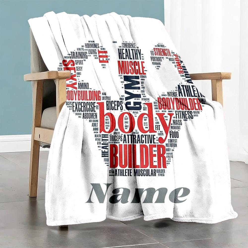 Keep Fit00 Personalized Text Blanket Gift Customizable Blanket Soft & Cozy Versatile for Bed Bedding Couch Seaside Four Seasons Multipurpose