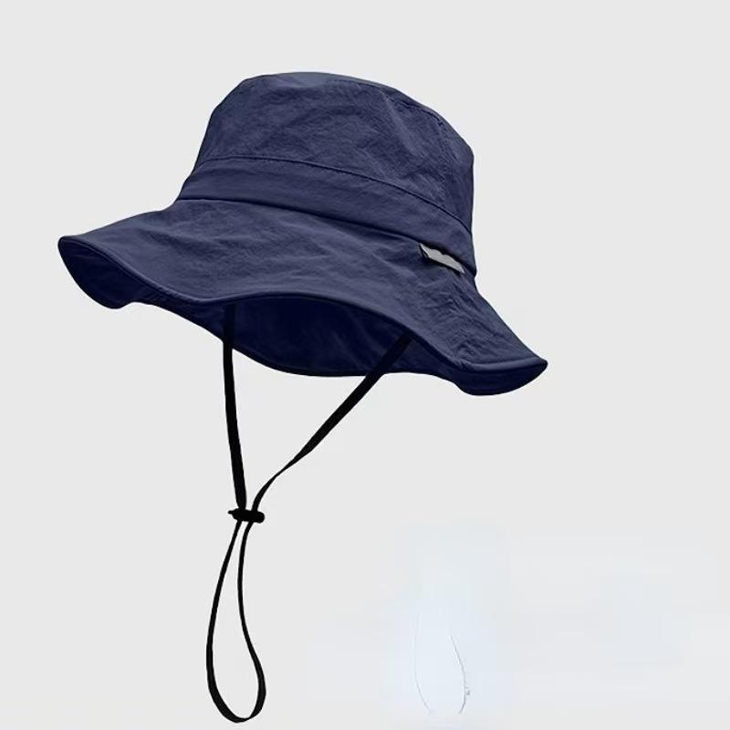 Women Summer Quick-dry Fishermen Hat Casual Outdoor Wide Brim Waterproof Sunshade Bucket Cap Solid Hiking Fishing Sunscreen Hats