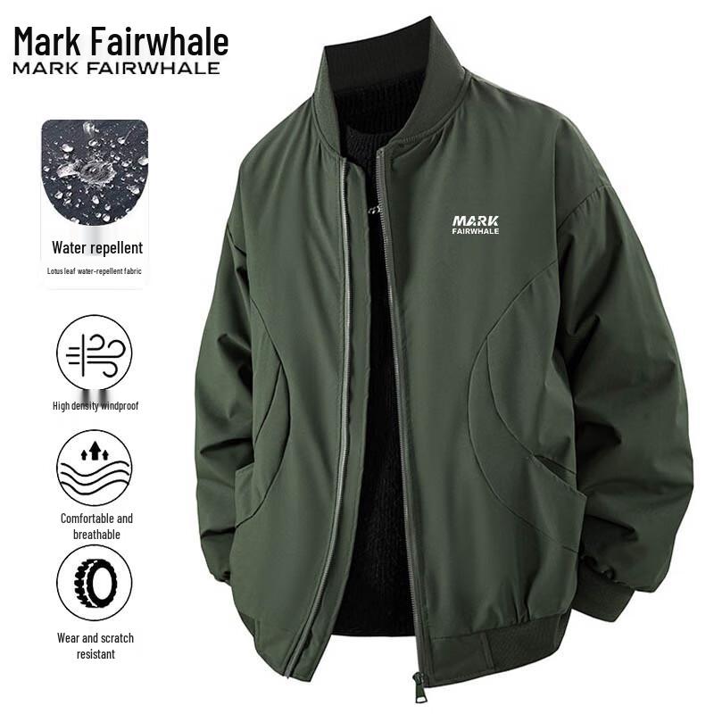 Mark Fairwhale Herren Casual Baseballkragen Wattierte Jacke