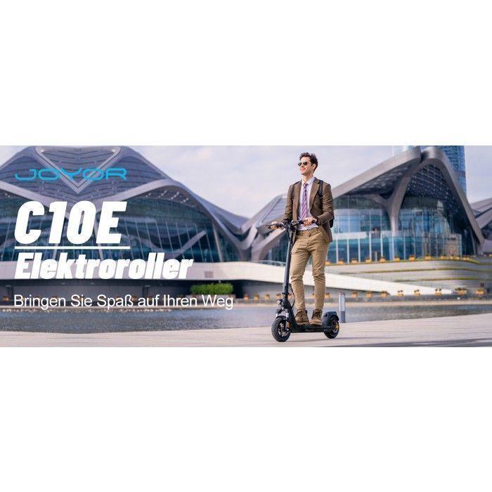 Scooter électrique JOYOR C10E certifiée ABE -- Moteur 500 W - Batterie 48 V-10,4 Ah - Pneus 10 pouces - Noir