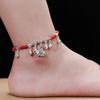 New 12 Zodiac Red Rope Bell Anklet Retro Silver Simple Natal Antique Women's Accessories