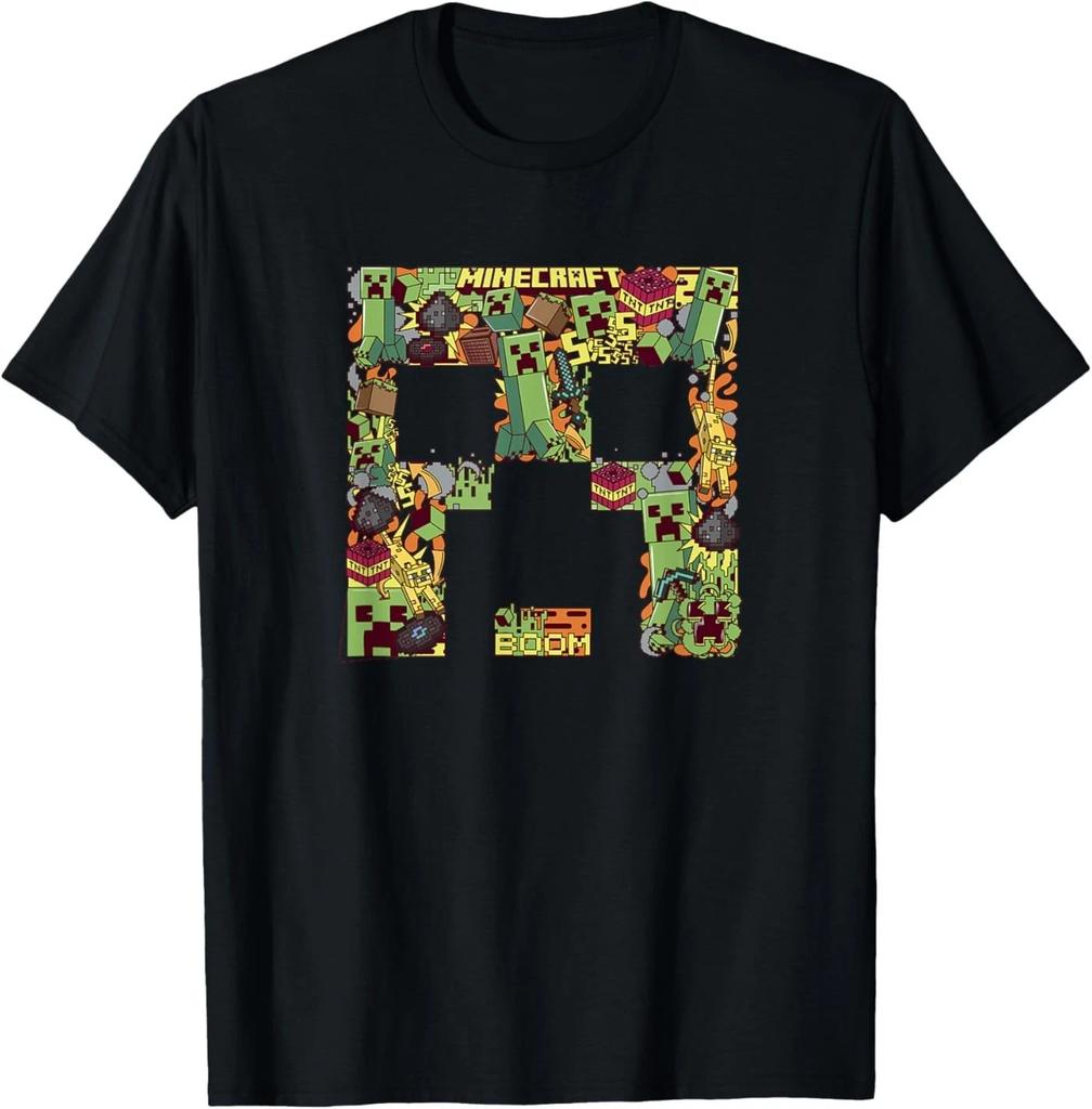 Minecraft Creeper Big Face Collage T-Shirt