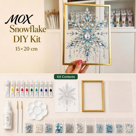 Holiday Home Decor Crafts DIY Jewelry Faux Pearl Art Painting Kit with Frame, Christmas Craft Supplies Set Crystal Gem for Adults, Tabletop