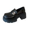 9266-27 Solid Color Platform Loafers Women's 2025 New Autumn Feeling Retro Single Shoes British Style Small Leather Shoes Women