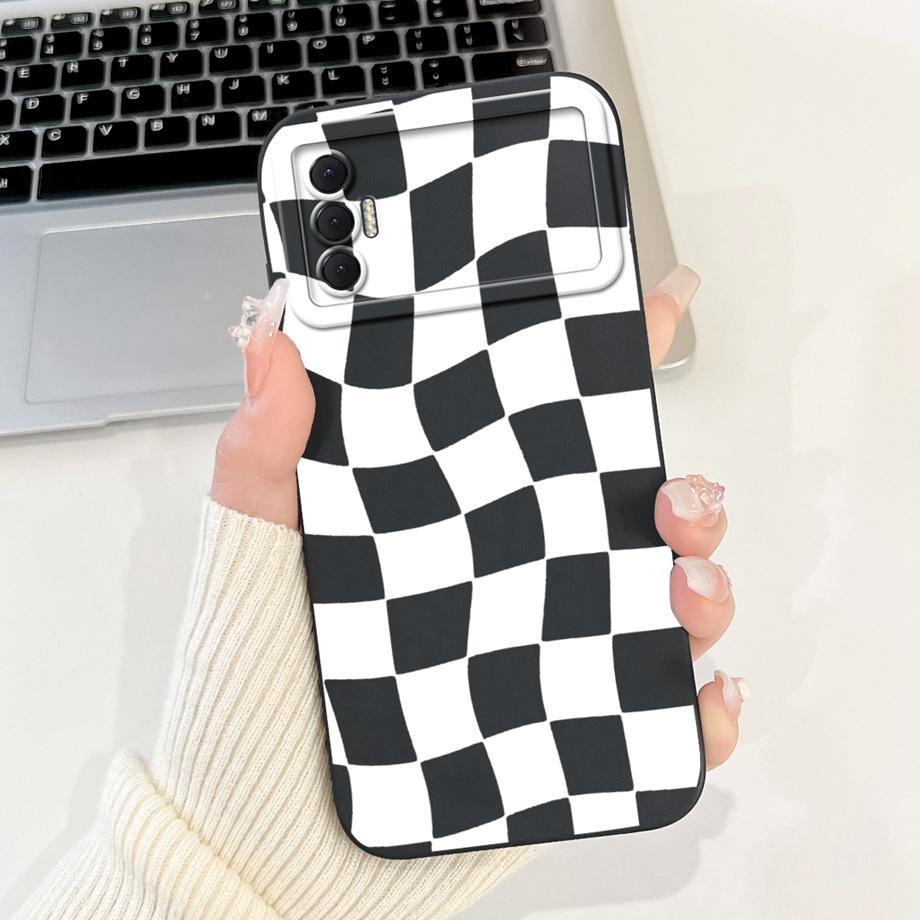 For Tecno Spark 8P KG7H KG7 KG7n Case Liquid Silicone Soft TPU Back Cover For Spark8P 8 P Phone Funda Gothic Black Night Bumper